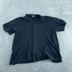 Polo By Ralph Lauren XL Black Short Sleeve thick Cotton Shirt  4237